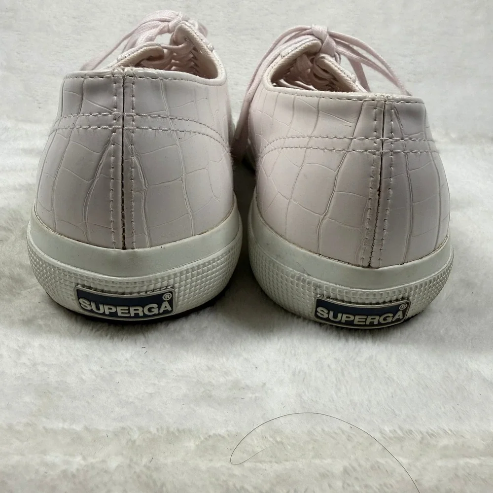 Superga 2750 Cotu Pink Croc Embossed Low Top Sneakers Mens 7.5 Womens 9 EU 40
